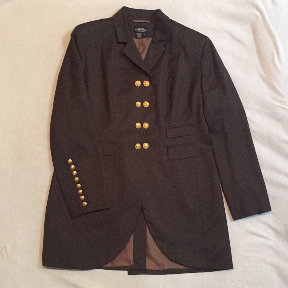 J. Peterman Brown Blazer with Gold Buttons